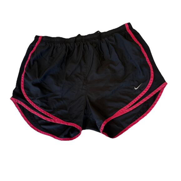 Nike Dri-FIT Running Shorts Women’s Size M Black Pink Trim Lightweight Athletic - Picture 1 of 5